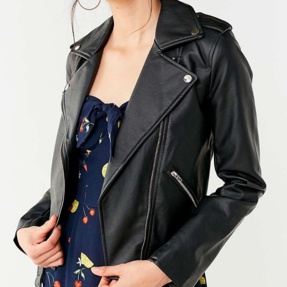 UO Leather Crop Jacket